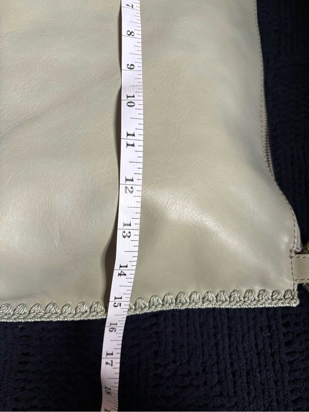 The Sak Mariposa Soft Leather Shoulder Bag Light Mint With Braided Strap - Picture 7 of 9
